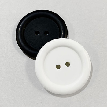 KB-815 Large, Matte Black or White Button, 1-1/8"  - Priced by the Dozen (SAVE WHEN BUYING 12 DOZEN OR MORE)