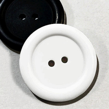 KB-816 Large, Polished Black or White 2-Hole Button, 1"  - Priced by the Dozen (SAVE WHEN BUYING 12 DOZEN OR MORE)