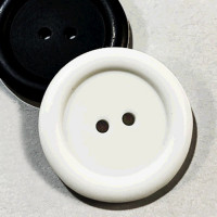 KB-816 Large, 1" Black or White Polished 2-Hole Button, Priced by the Dozen (SAVE WHEN BUYING 12 DOZEN OR MORE)