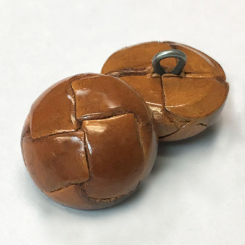 L-1210 Natural Tan Braided Leather Button - 3 Sizes