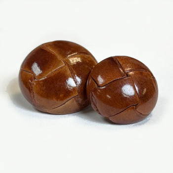 L-1210 Dark Tan Braided Leather Button - 3 Sizes