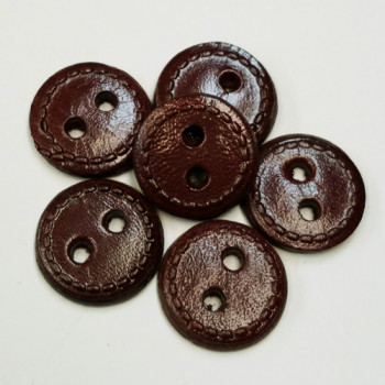 L-711-Antique Brown Leather Button 
