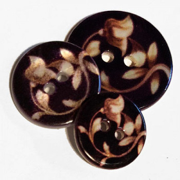 LS-110 - Floral Pattern Rivershell Button - 3 Sizes 