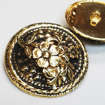 M-036-Vintage Antique Gold Metal Fashion Button, 2 Sizes M-036-Vintage Antique Gold Metal Fashion Button, 2 Sizes