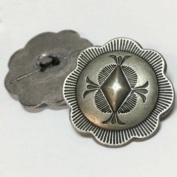 M-1150  Antique Silver Metal Concho Button