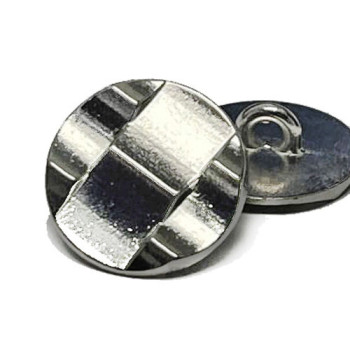 M-117 - Silver Metal Fashion Button, 11/16"