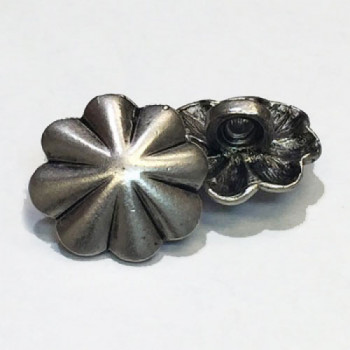 M-1203-D  Antique Silver Metal Concho Button, 5/8" - Priced per Dozen 