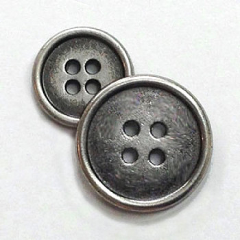 M-1210 Antique Silver Metal Button, 2 Sizes 