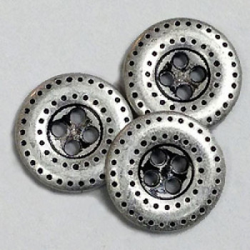 M-1217-D Metal 4-Hole Button, 2 Sizes - Priced per Dozen
