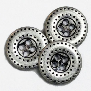 M-1217-D Metal 4-Hole Button, 2 Sizes - Priced per Dozen
