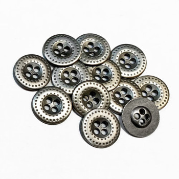 M-1218-D Metal 4-Hole Shirt or Blouse Button, 1/2" - Priced per Dozen