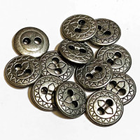 M-1266-D  Antique Silver Metal Shirt Button, Priced per Dozen 