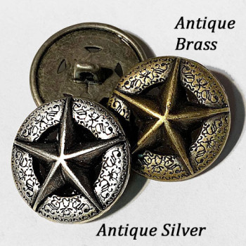 M-1490 - Southwestern Star Design Metal Button, 7/8" - 2 Colors 