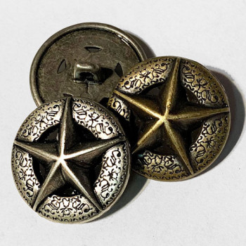 M-1490-Star Metal Button, 7/8" - 2 Colors 
