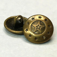 M-154-D  Star Design Metal Shirt Button, Priced per Dozen