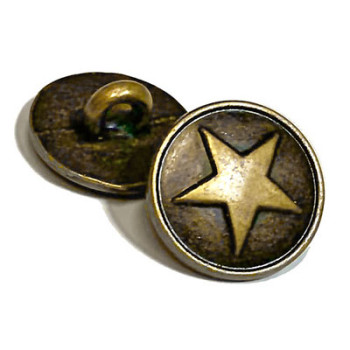 M-178  5-Point Star Metal Button, 5/8"