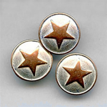 M-178-A Silver-Copper Metal 5-Point Star Button M-178-A Silver-Copper Metal 5-Point Star Button