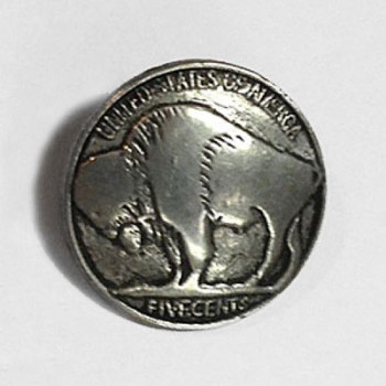 M-1876 Buffalo Nickel Metal Button - 13/16"