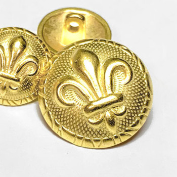 M-1880 Matte Gold Fleur de Lis Button, 13/16"