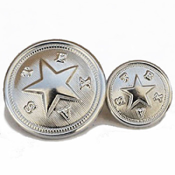 M-1921-Silver State of Texas Buttons, 2 Sizes 