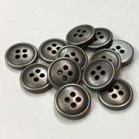 M-1955-D - Antique Silver Metallic Shirt Button, 1/2" - Priced per Dozen 