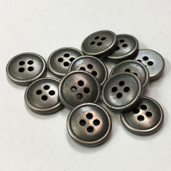M-1955-D - Antique Silver Metallic Shirt Button, 1/2" - Priced per Dozen 