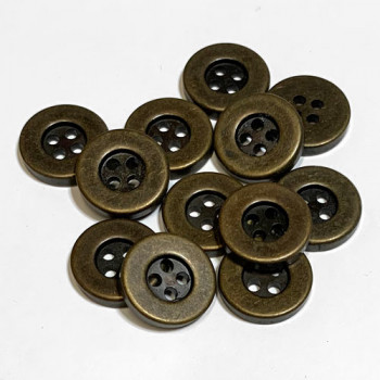 M-1959-D - Antique Brass Metallic Button, 5/8" - Priced per Dozen 