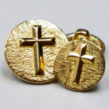 M-2807-Gold Cross Button - 5/8" Only M-2807-Gold Cross Button - 5/8" Only