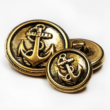 M-3307 Antique Gold Anchor Button, 3 sizes