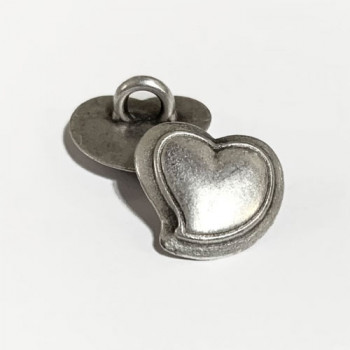 M-5217 - Petite Metal Heart Button, 14mm