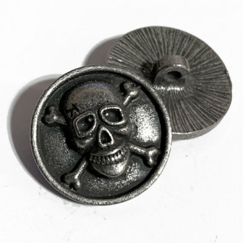M-6216A-Metal Skull and Crossbones Button, 22mm