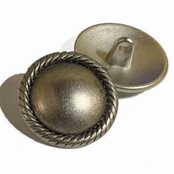 M-7276 - Antique Silver Metal Fashion Button, 13/16"