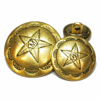 M-7820A - Matte Antique Gold Metal Button, in 3 Sizes