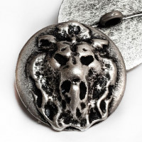 M-7905 Antique Silver Lion's Head Metal Button 