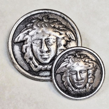 M-7922AS - Antique Silver Metal Fashion Button, 2 Sizes 