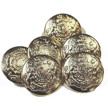 M-8170BG - Bright Gold Metal Shirt Button, 1/2" - Sold by the Dozen