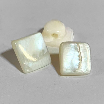MP-0030 Vintage, Square White Mother-of-Pearl Button, 2 Sizes