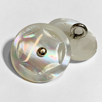MP-0040 - Vintage, White MOP Shank Button, 19mm