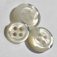MP-180 - White Mother-of-Pearl Shirt Button, 3mm thick - 3 Sizes