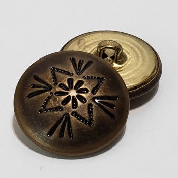 MTL-024  Antique Brass Metal Shank Button, 7/8"