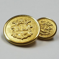 MTL-009  Gold Metal Blazer Button, 2 Sizes