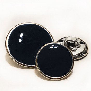 80026  Silver with Black Epoxy Metal Button, 3 Sizes