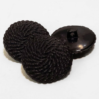 NV-1052D - Black Rope Look Button, Sold by the Dozen