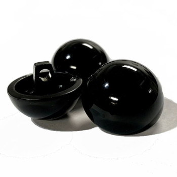 NV-1321-Hi-Dome Black Fashion Button, 2 Sizes