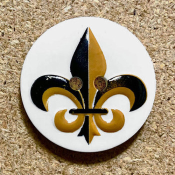 NV-50 - Mardi Gras Fleur-Di-Lis Button, 30mm