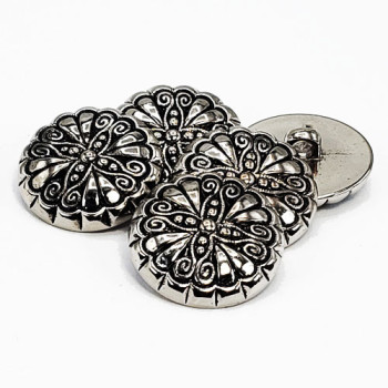 NVP-276 -Antique Silver Fashion Button, 2 Sizes - Sold by the Dozen 