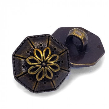 NVP-306-Antique Brass Fashion Button, 5/8" - Sold by the Dozen