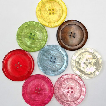 P-1899 - Large, Pearly Button, 1-1/8" -  8 Colors,  Sold By the Dozen