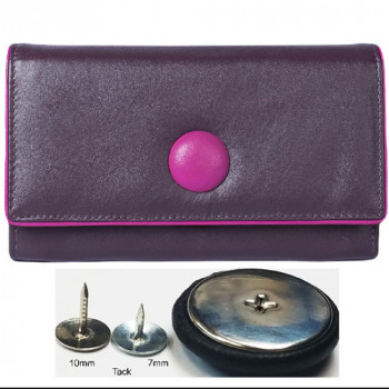 L-10451 Patent Leather Covered Button with Tack Back - in 2 Sizes and 5 Colors