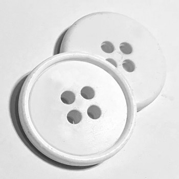 RB-1040 White Rubber Button, 19mm - Priced per Dozen 